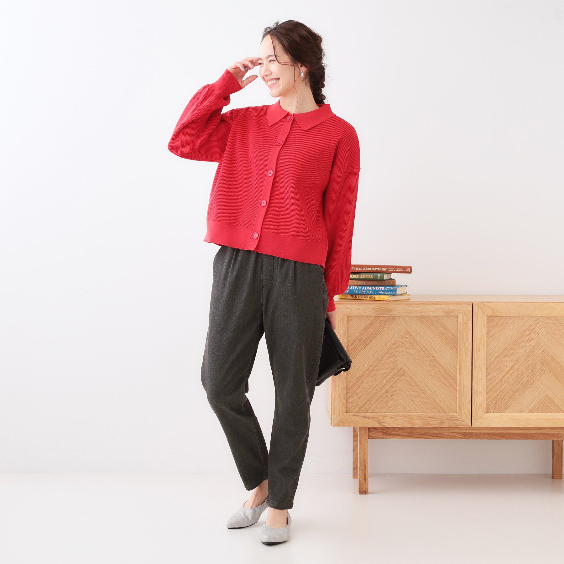 SHOO･LA･RUE「【洗える/SS-3L/美脚シルエット】アクティブ派のデニム イージーテーパードパンツ」|その他|