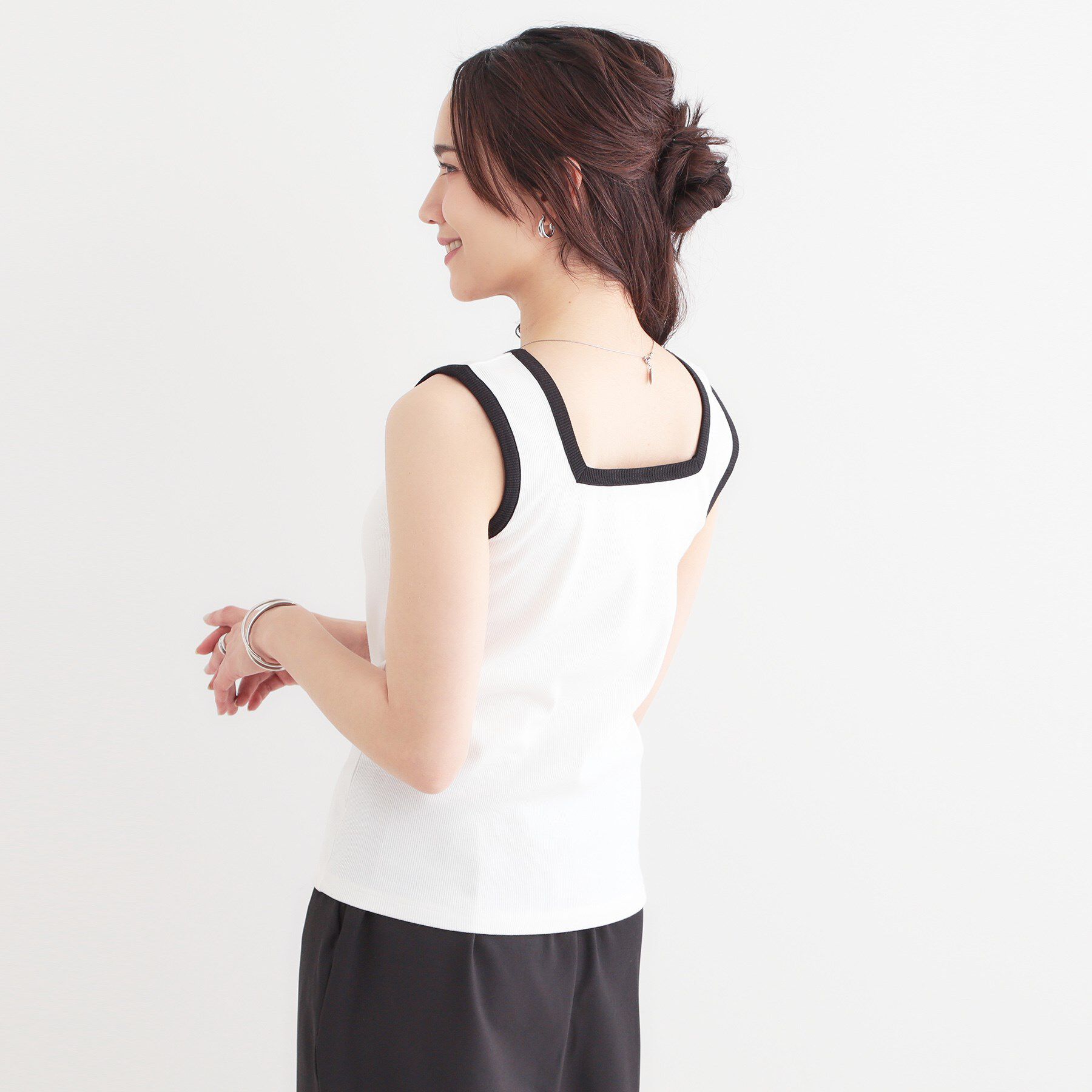 SHOO･LA･RUE「【S-LL】2WAYネック リブタンクトップ」|キャミソール|