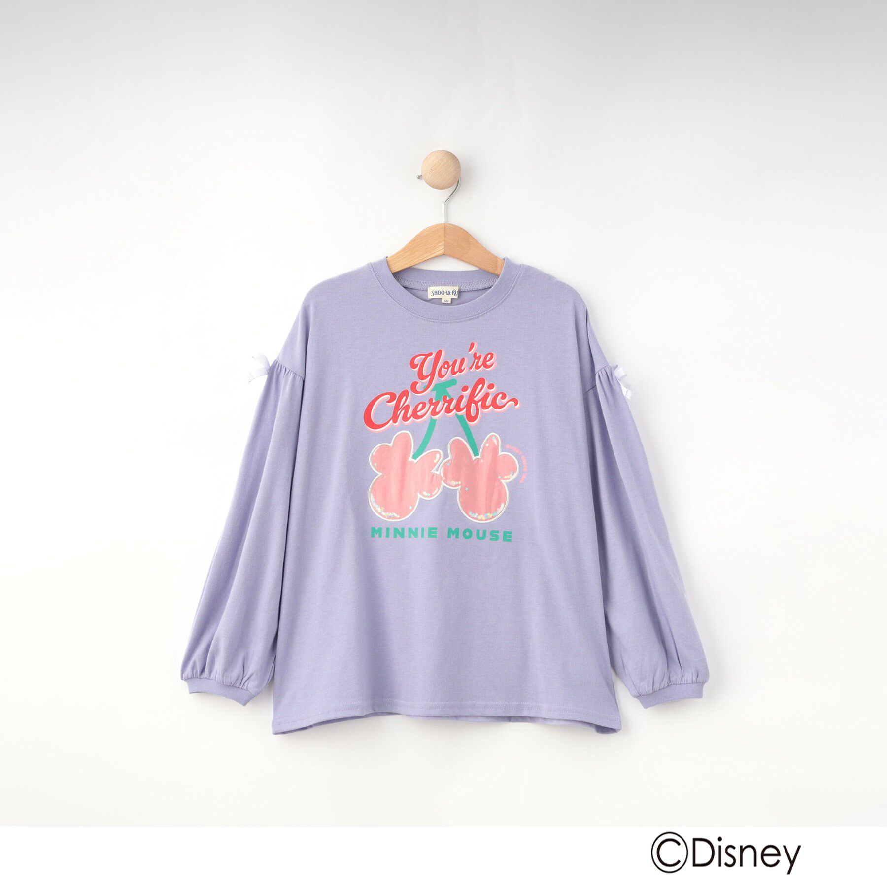 SHOO･LA･RUE「【Disney】スクール袖リボンロンT」|Tシャツ・カットソー|ラベンダー(080)