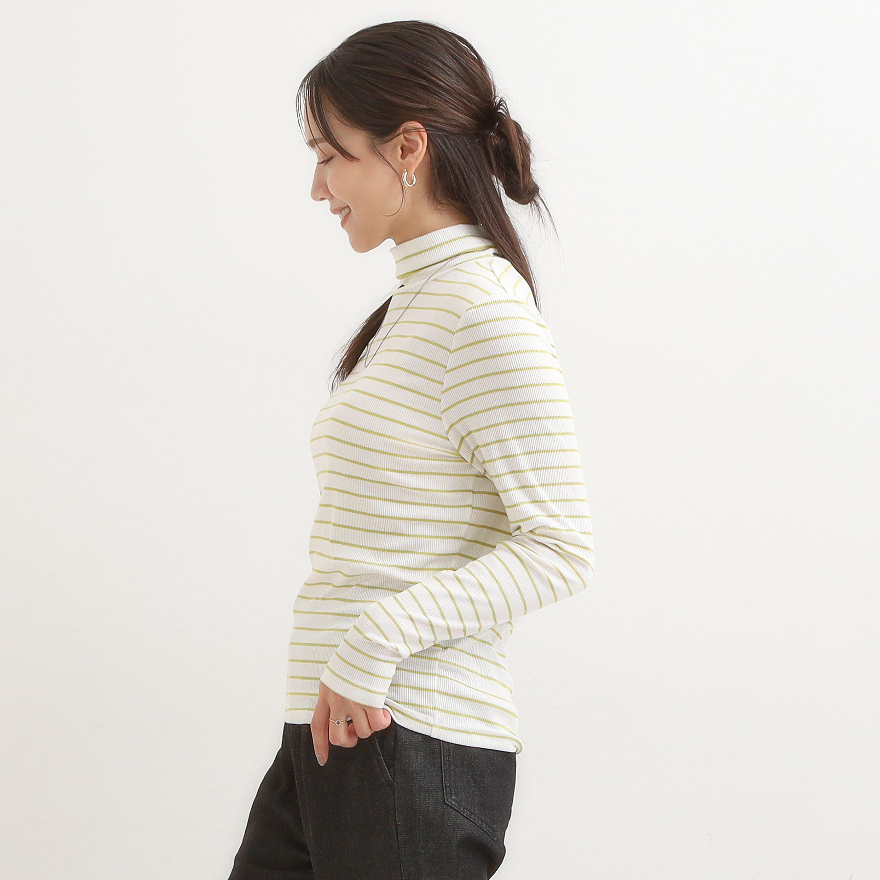 SHOO･LA･RUE「【S-LL/吸湿発熱】なめらかとろみ インナータートル」|Tシャツ・カットソー|