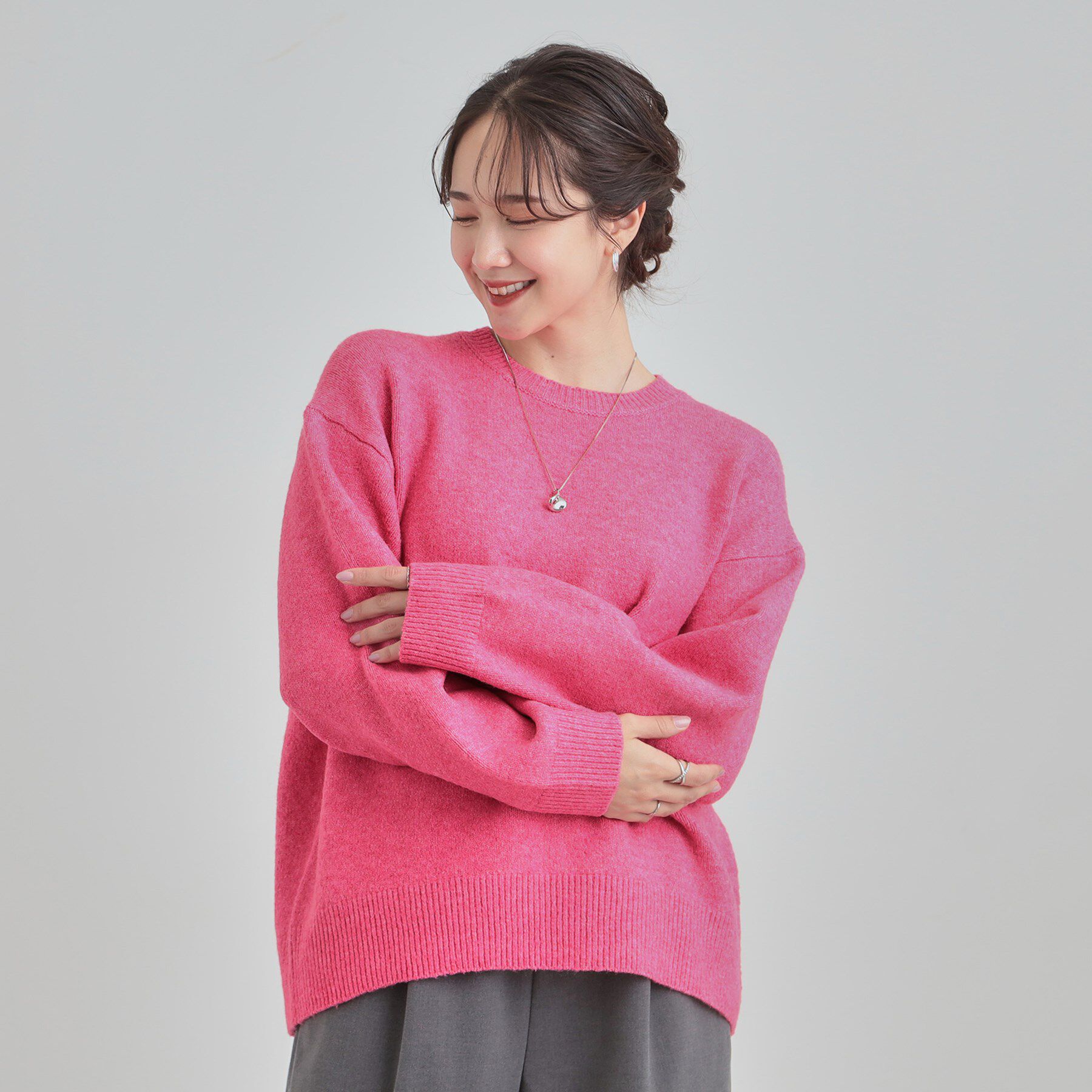 SHOO･LA･RUE「【洗濯機可/S-LL】選べる８色で色違いも欲しくなる ふんわりゆるニット」|ニット・セーター|