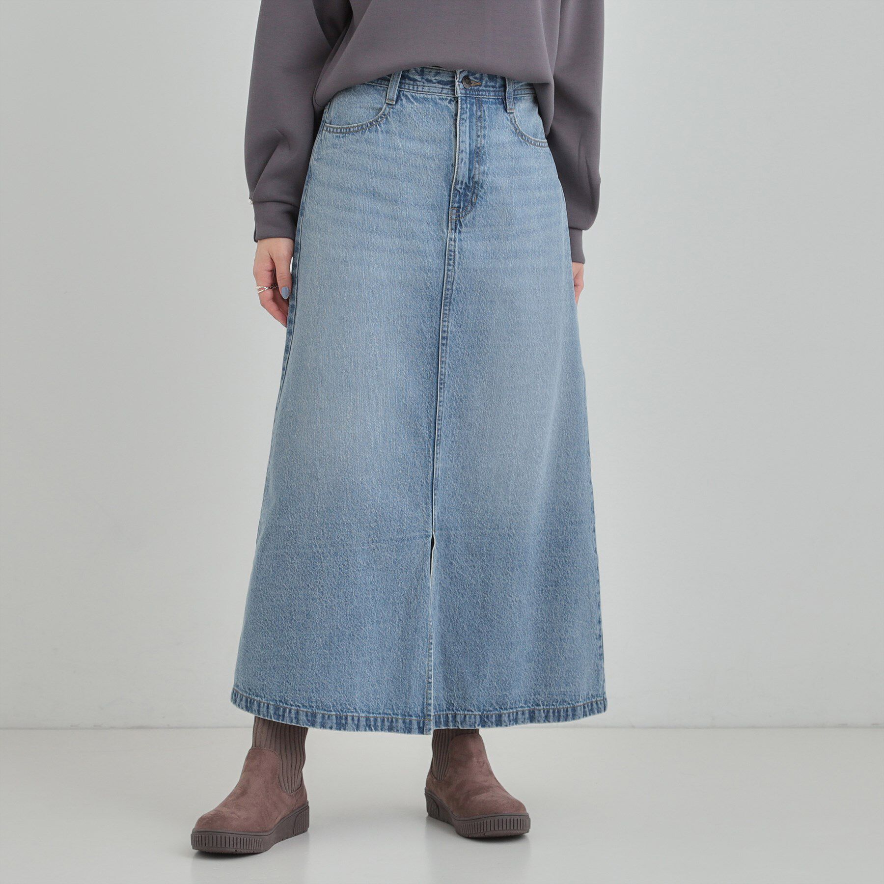 SHOO･LA･RUE「【SHOO・LA・RUE DENIM】シンプルだから使いやすい Aラインスカート」|スカート|