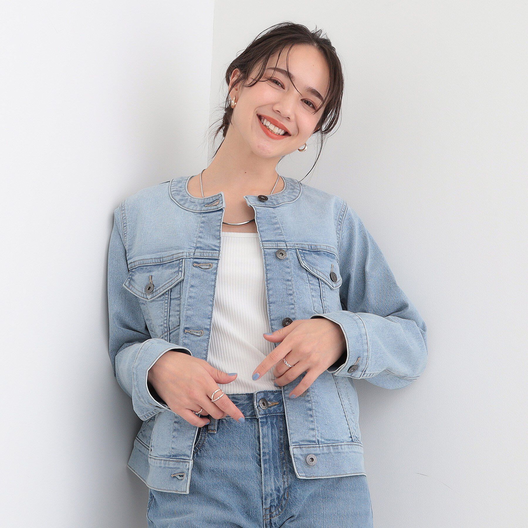 SHOO･LA･RUE「【SHOO・LA・RUE DENIM】大人のための ストレッチ コンパクトデニムジャケット」|デニムジャケット|