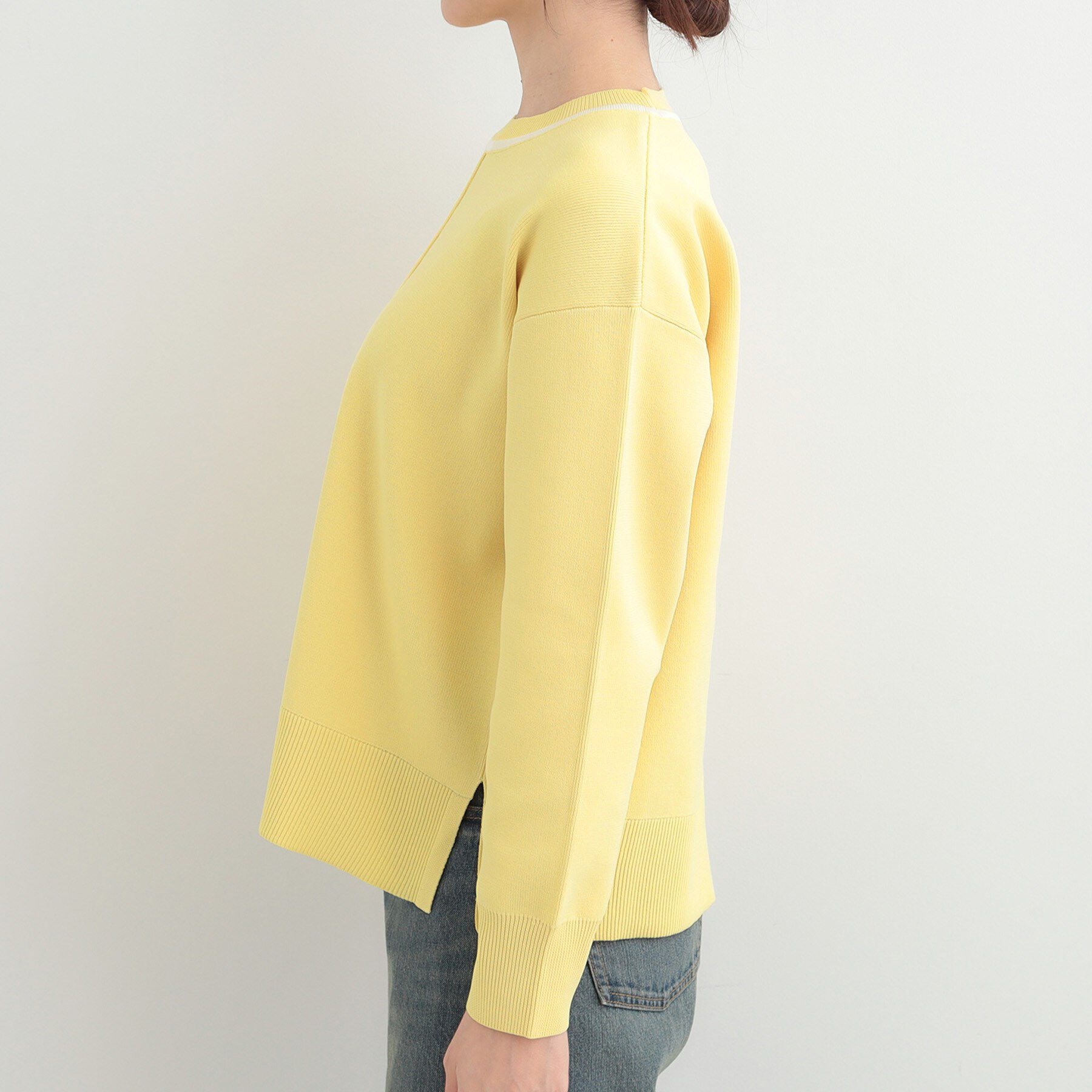 SHOO･LA･RUE「【洗濯機可/S-LL】体型カバーが叶う スポンディッシュ パイピングニット」|ニット・セーター|