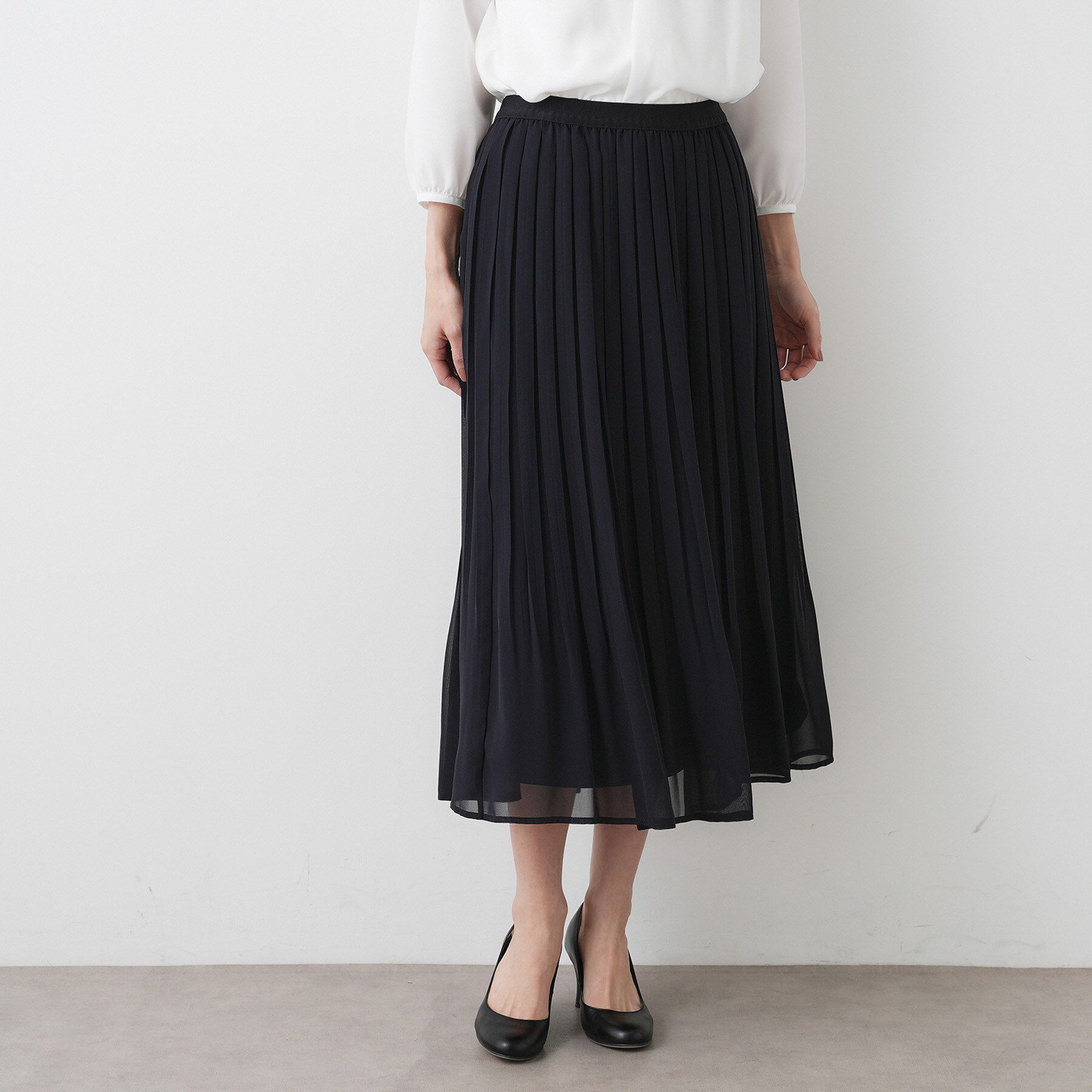 Dessin「【入卒/セレモニー/ウエストゴム/洗える】シフォンプリーツスカート」|スカート|