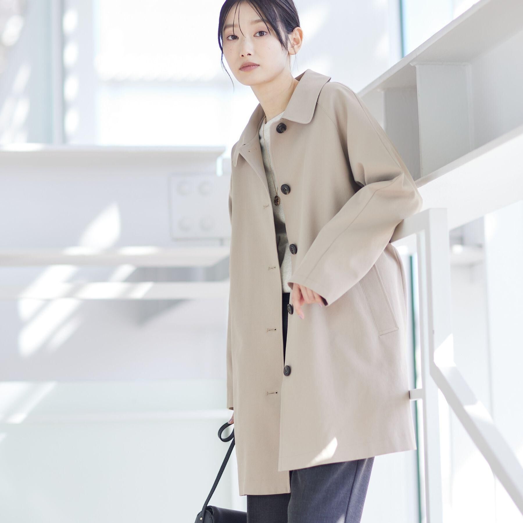 Dessin「【花粉ガード/撥水加工/洗える】ステンカラースプリングコート」|ステンカラーコート|