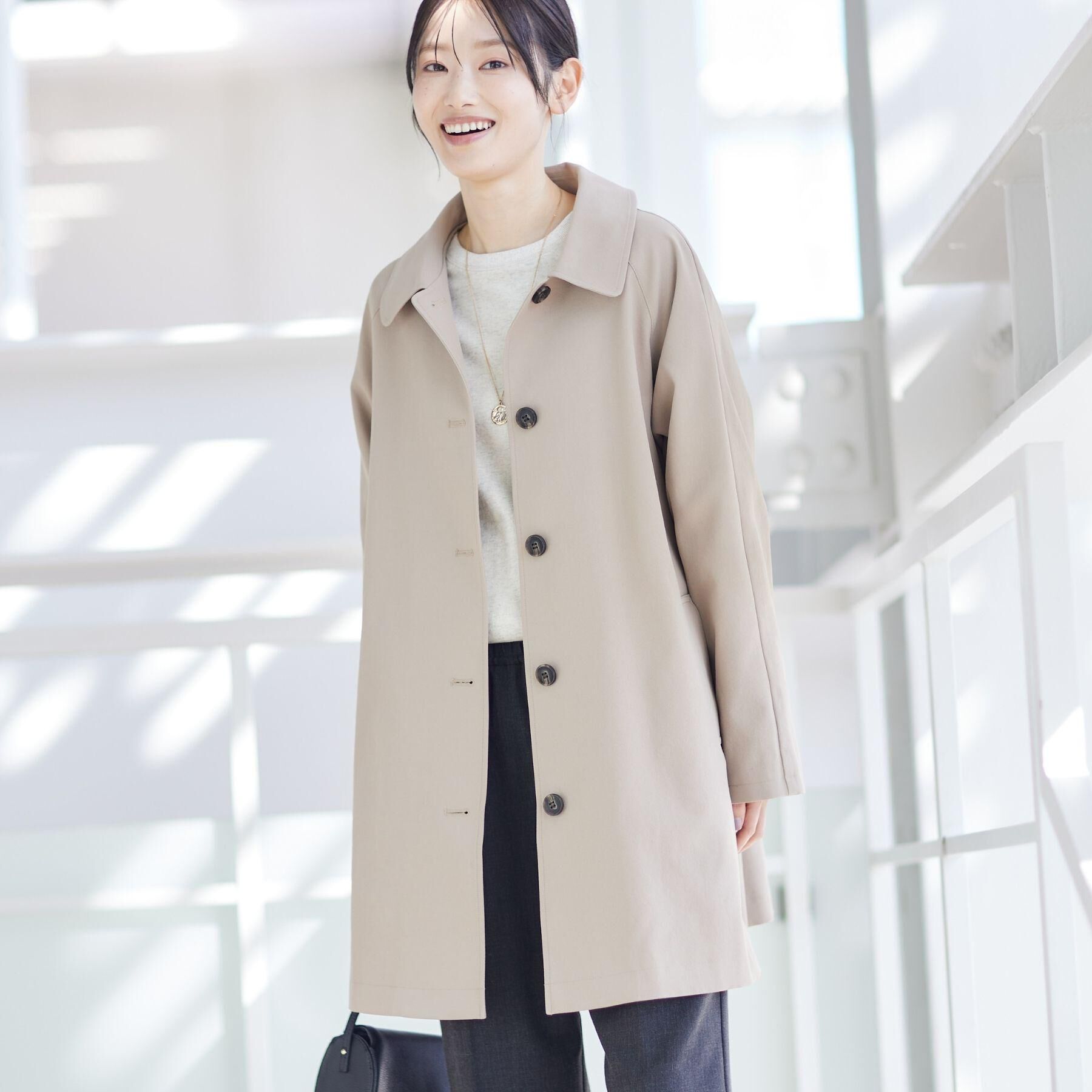 Dessin「【花粉ガード/撥水加工/洗える】ステンカラースプリングコート」|ステンカラーコート|