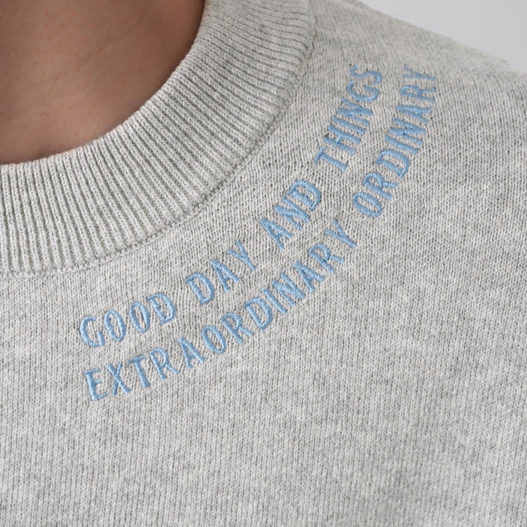 Dessin「【ユニセックス/洗える】ロゴ刺繍入りコットンジャカード」|ニット・セーター|