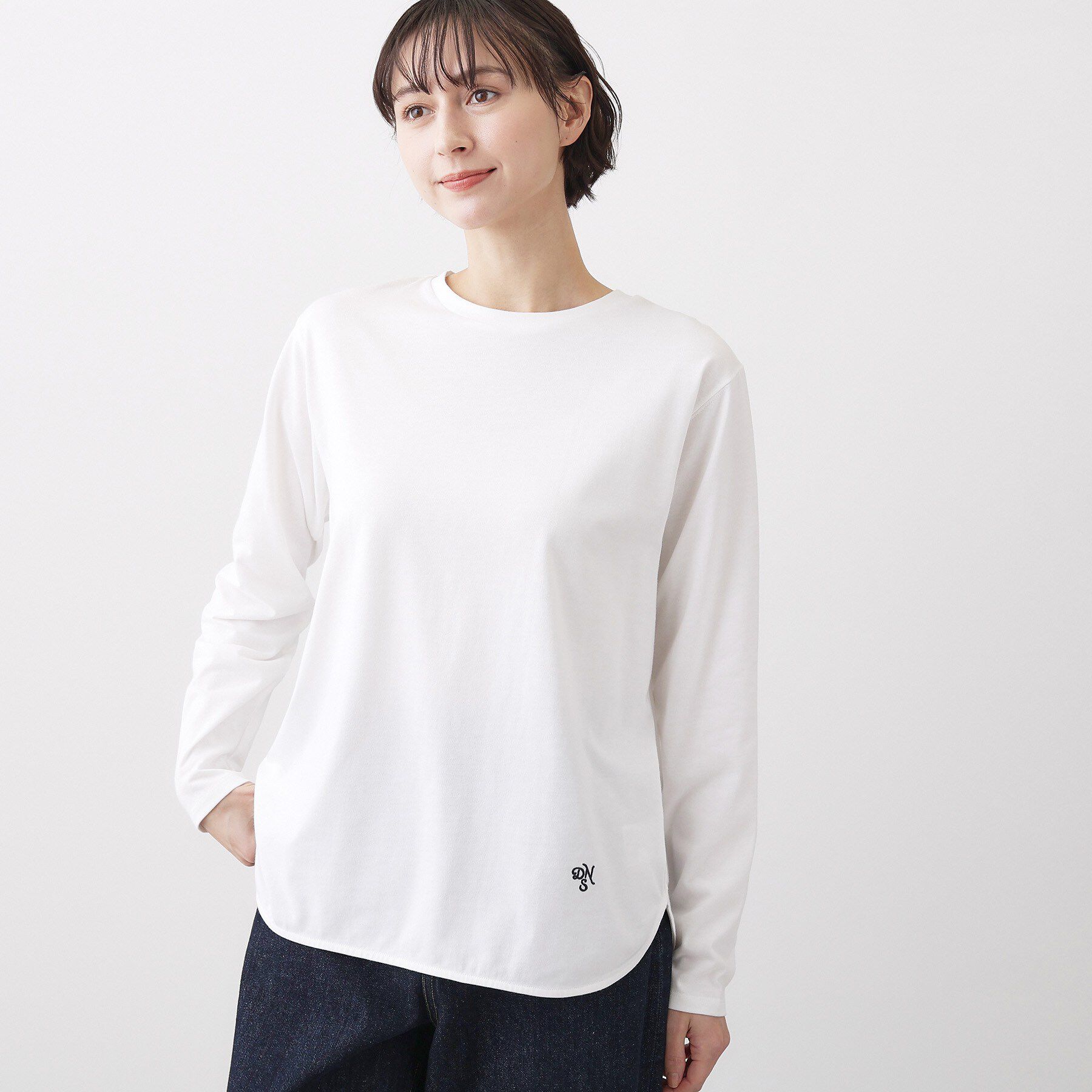 Dessin「【洗える】シャツテールロングTシャツ」|Tシャツ・カットソー|