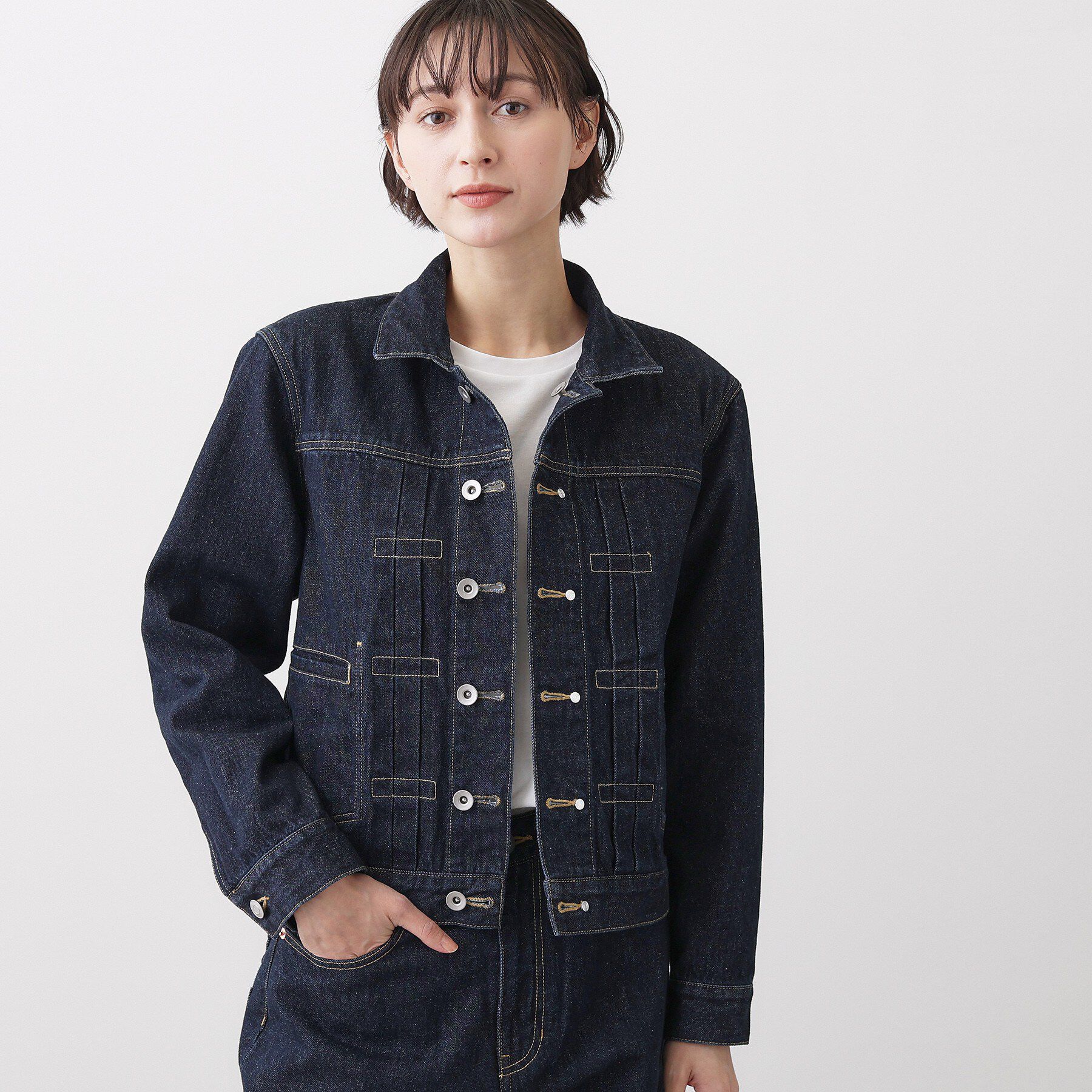 Dessin「【ユニセックス/2WAY】リバーシブルデニムジャケット」|デニムジャケット|