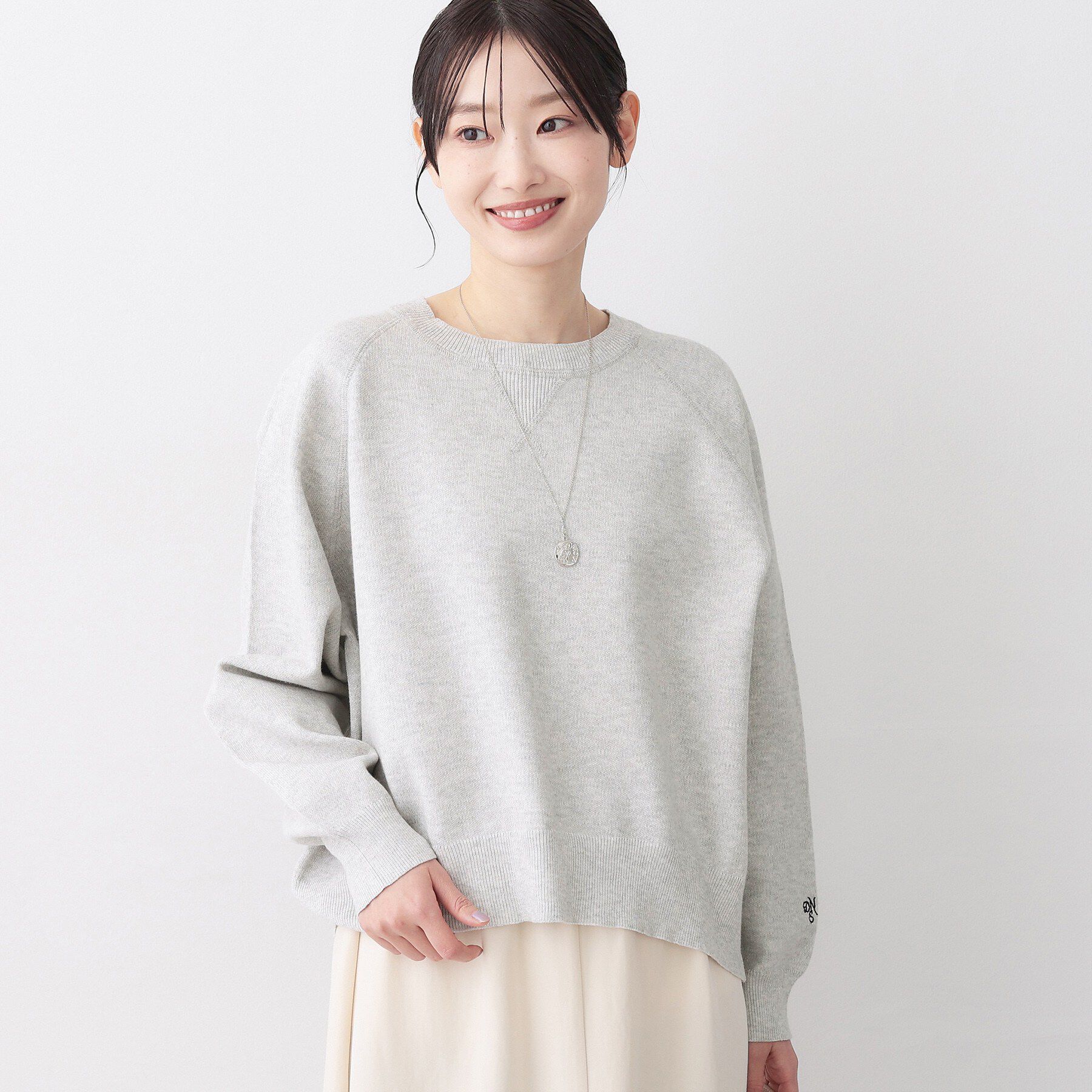 Dessin「【洗える】スウェットライクニット」|ニット・セーター|ライトグレー(011