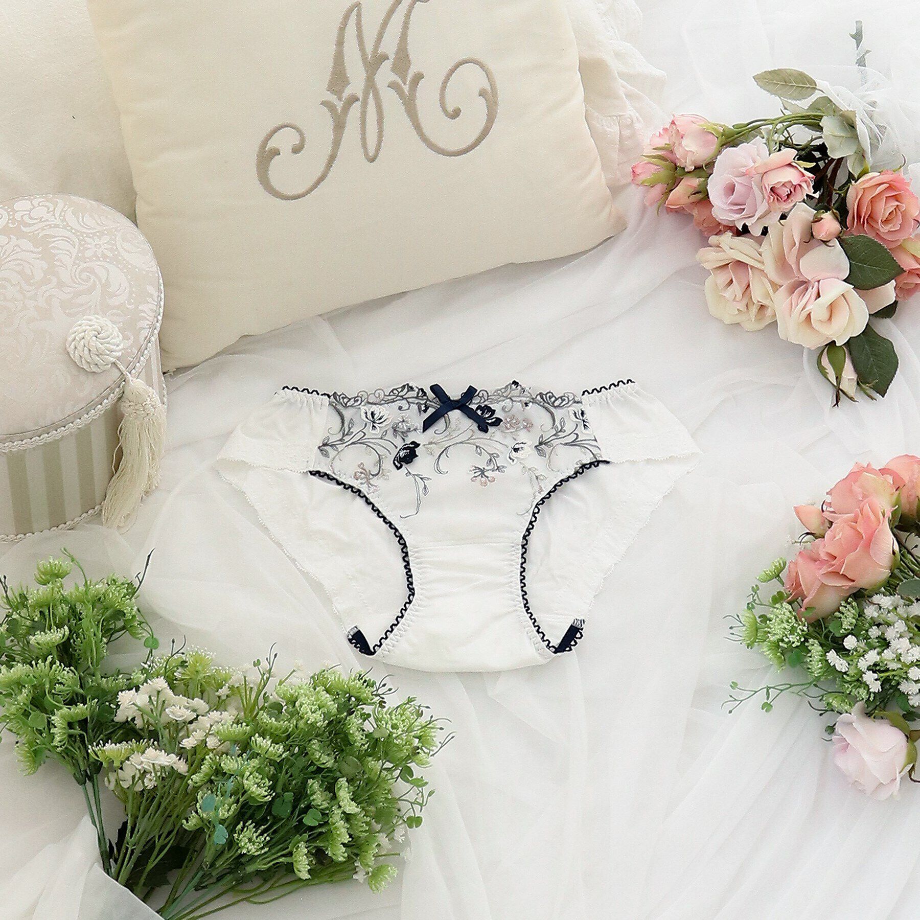 Risa Magli「カトリーヌ サニタリーショーツ」|インナー|ネイビー(093)