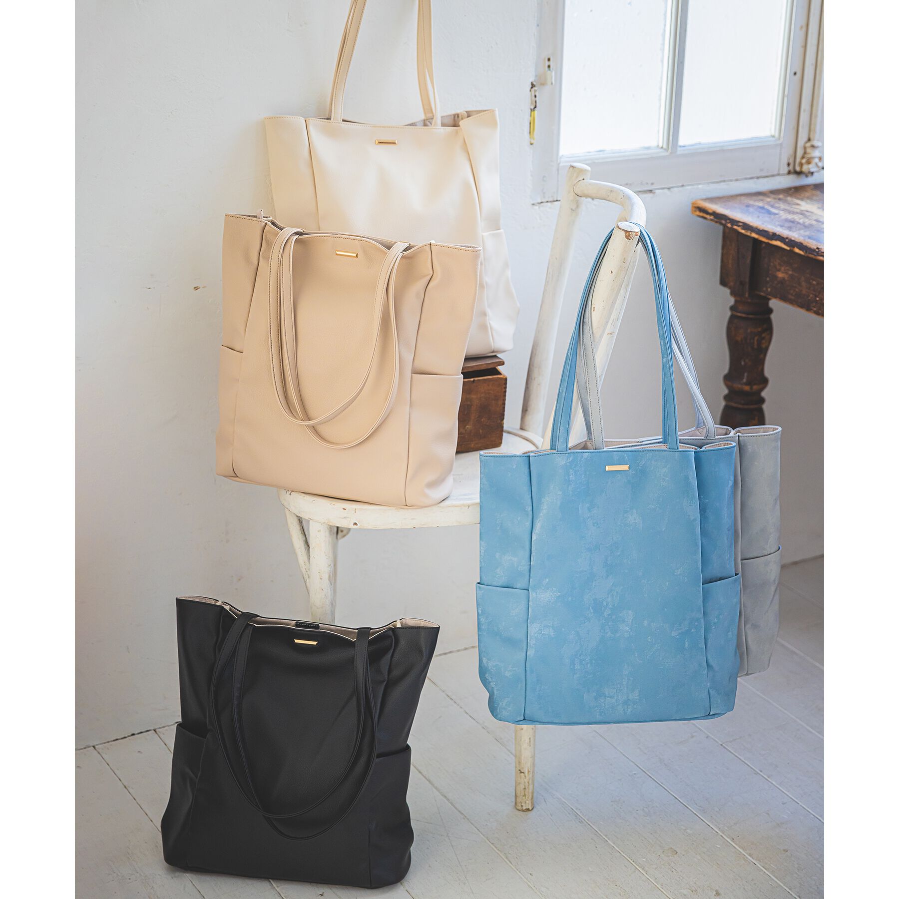 ITS&rsquo;DEMO「【通勤／A4対応／7ポケット】縦型多ポケトート」|トートバッグ|