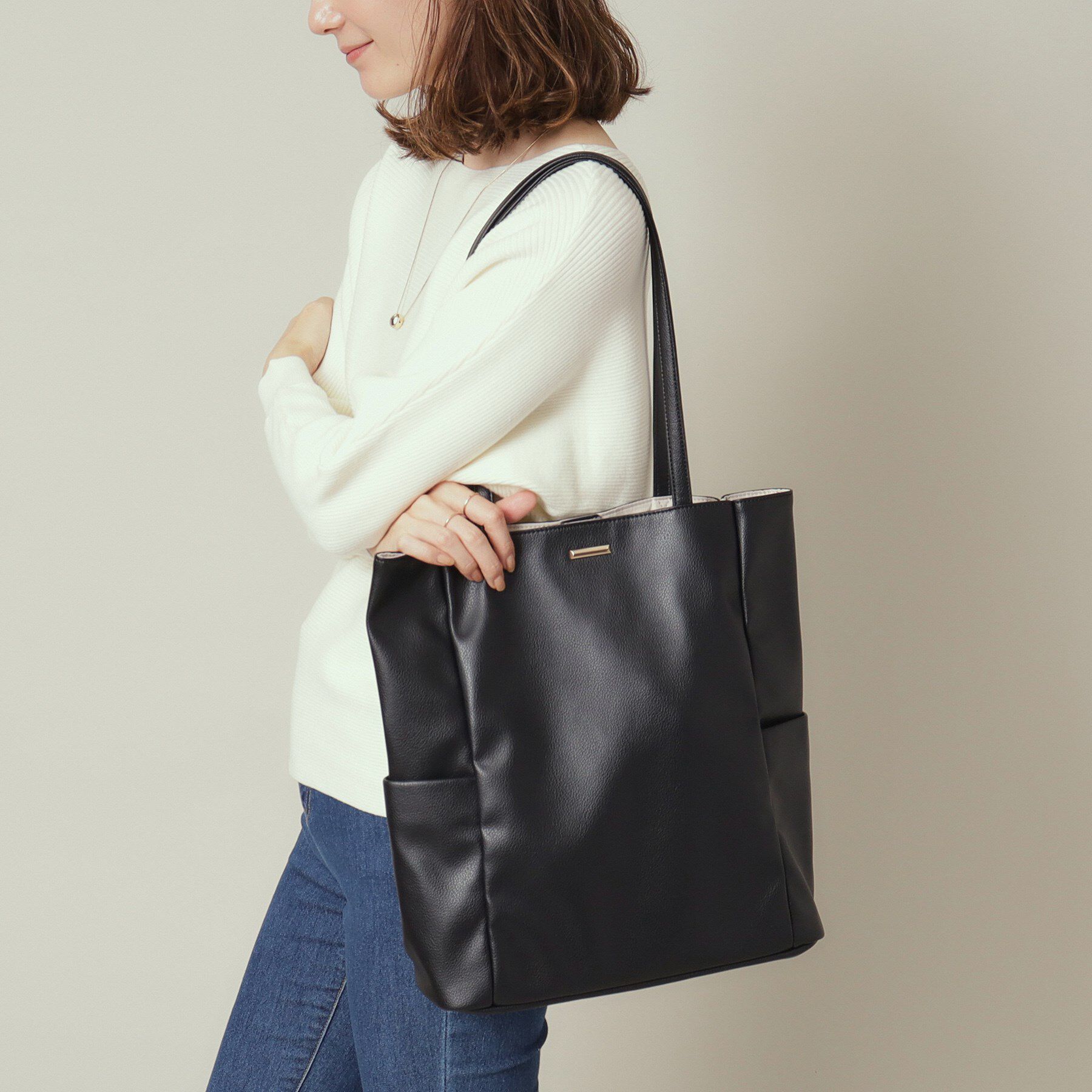 ITS&rsquo;DEMO「【通勤／A4対応／7ポケット】縦型多ポケトート」|トートバッグ|