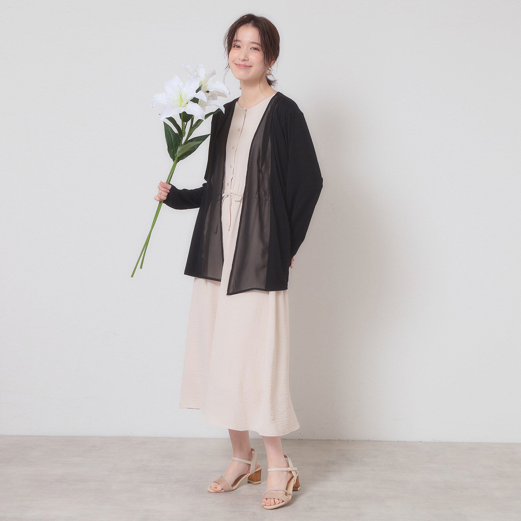 ITS&rsquo;DEMO「【手洗い可】異素材切替着流しカーディガン」|カーディガン|