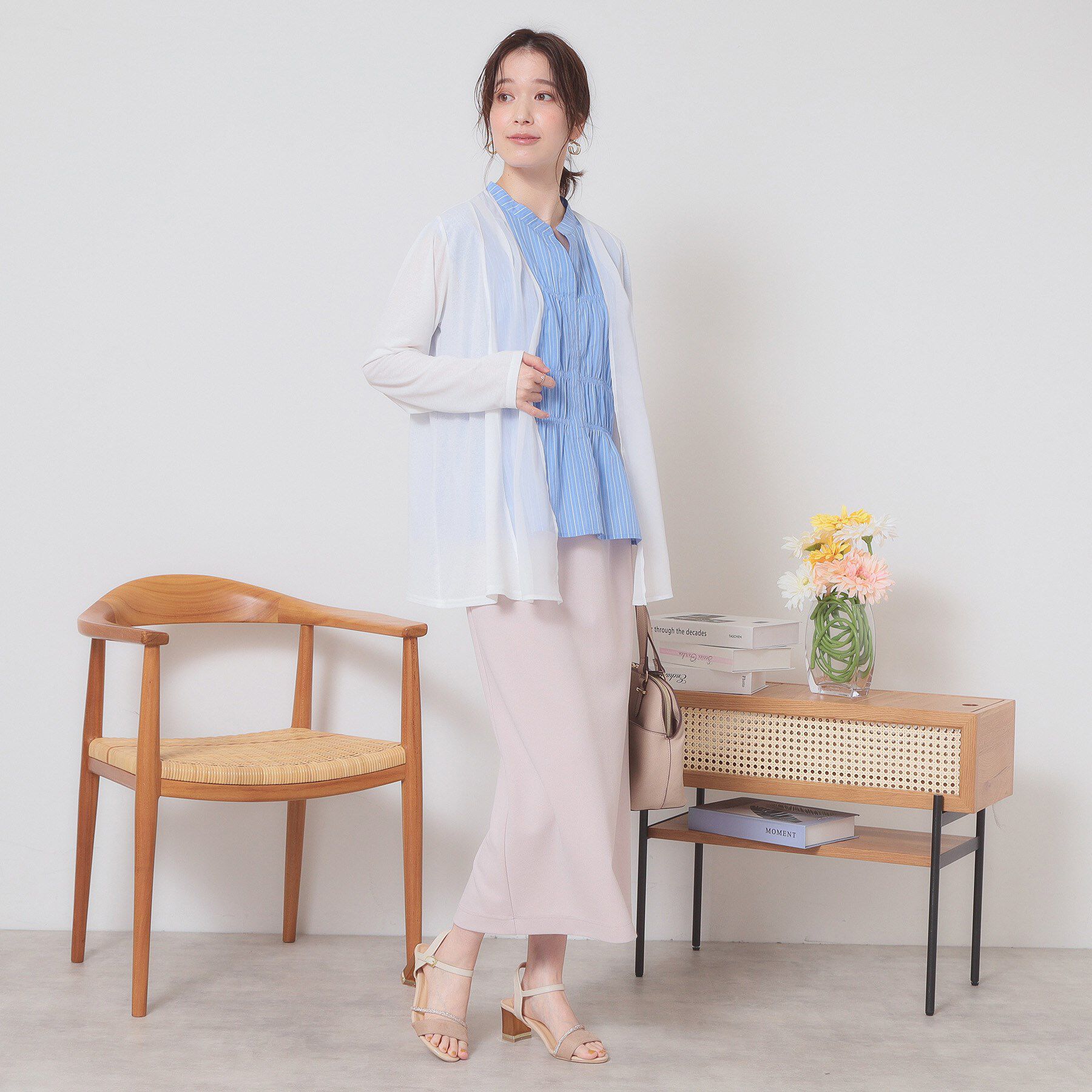 ITS&rsquo;DEMO「【手洗い可】異素材切替着流しカーディガン」|カーディガン|