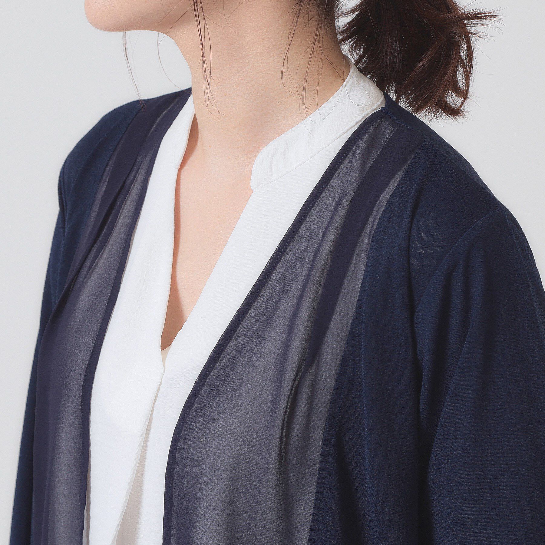 ITS&rsquo;DEMO「【手洗い可】異素材切替着流しカーディガン」|カーディガン|