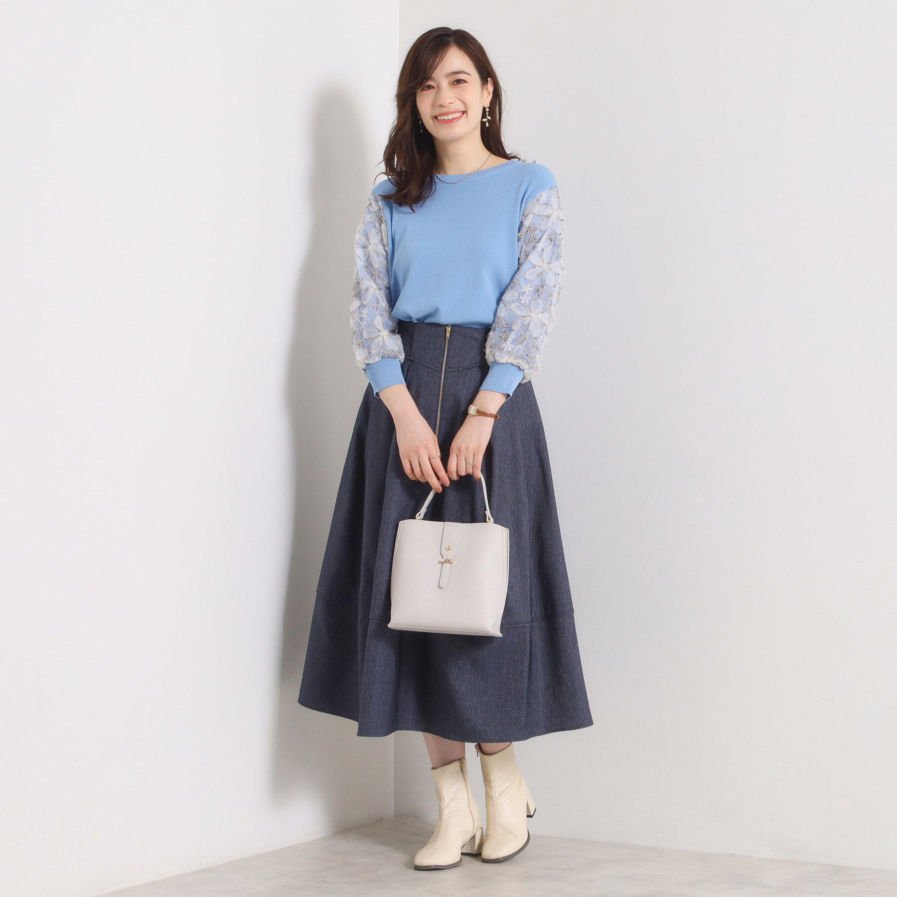 ITS&rsquo;DEMO「【手洗い可】立体レース袖ニット」|ニット・セーター|