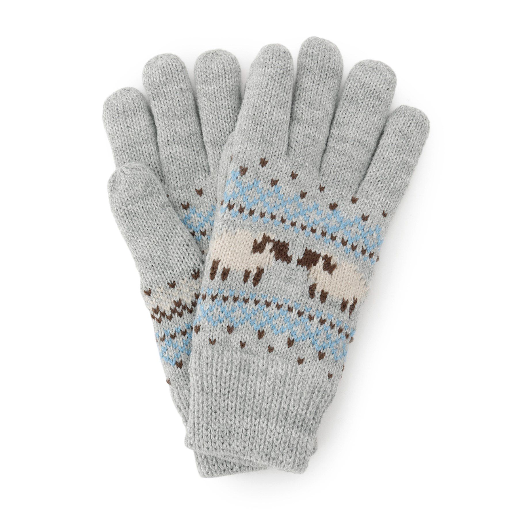 ITS&rsquo;DEMO「【手洗い可】アニマルニット手袋」|手袋|グレー(012)