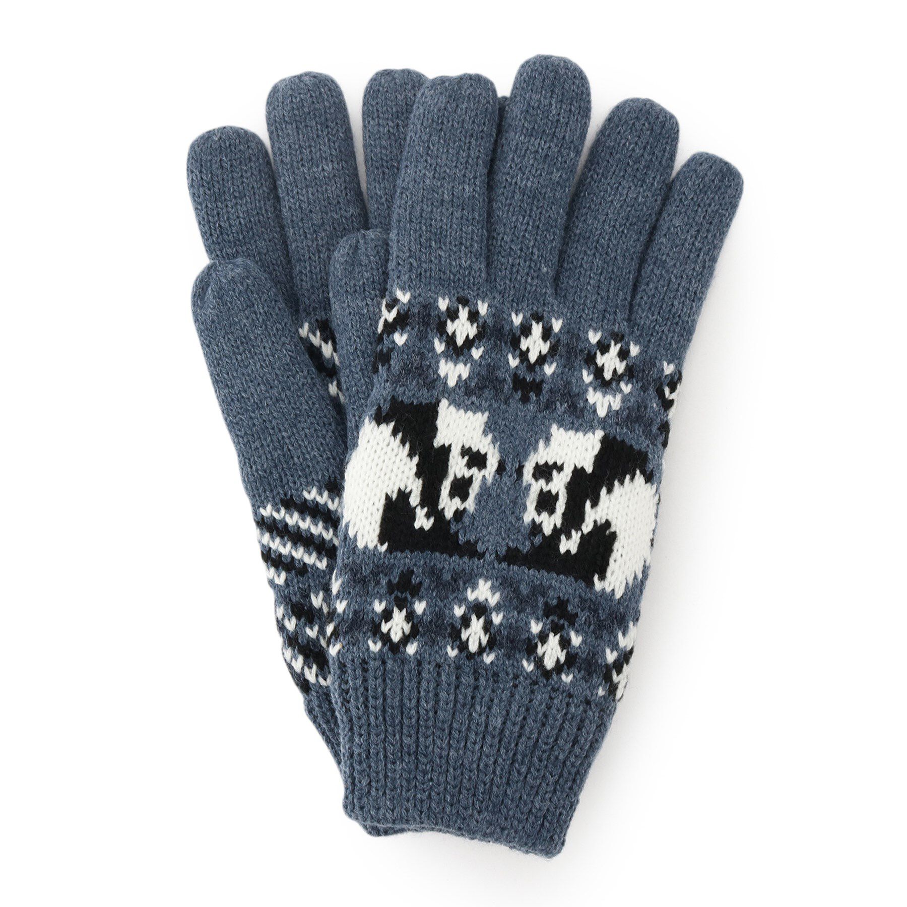 ITS&rsquo;DEMO「【手洗い可】アニマルニット手袋」|手袋|ブルー(092)