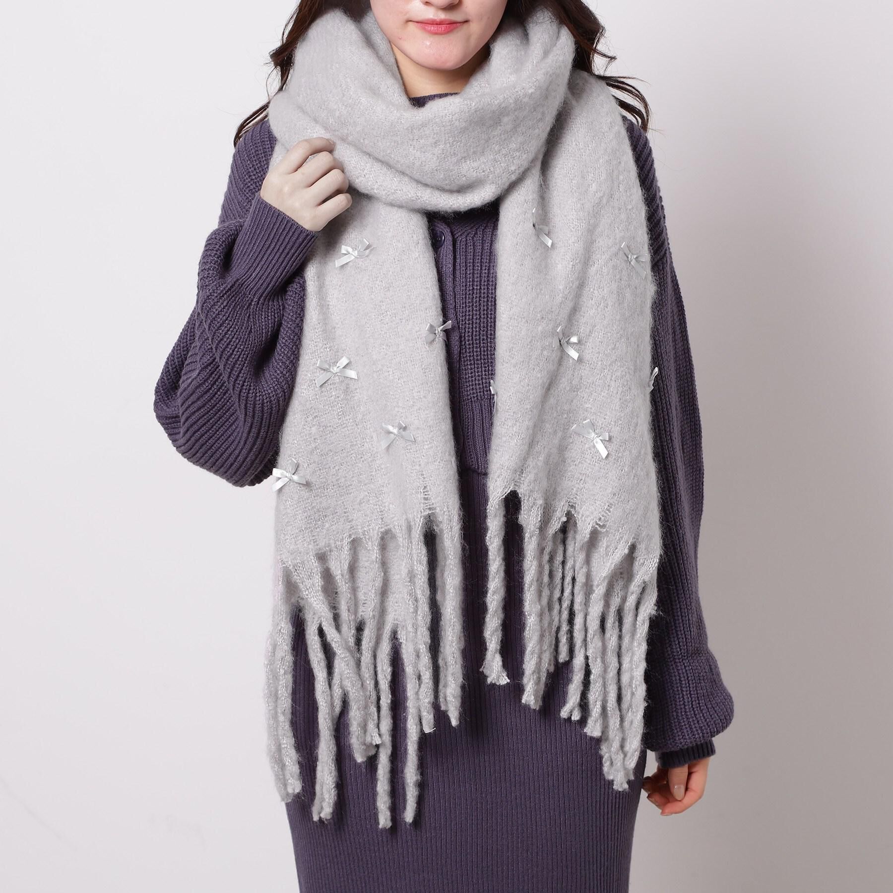 Ober Tashe「リボンモチーフストール」|ストール|グレー(012)