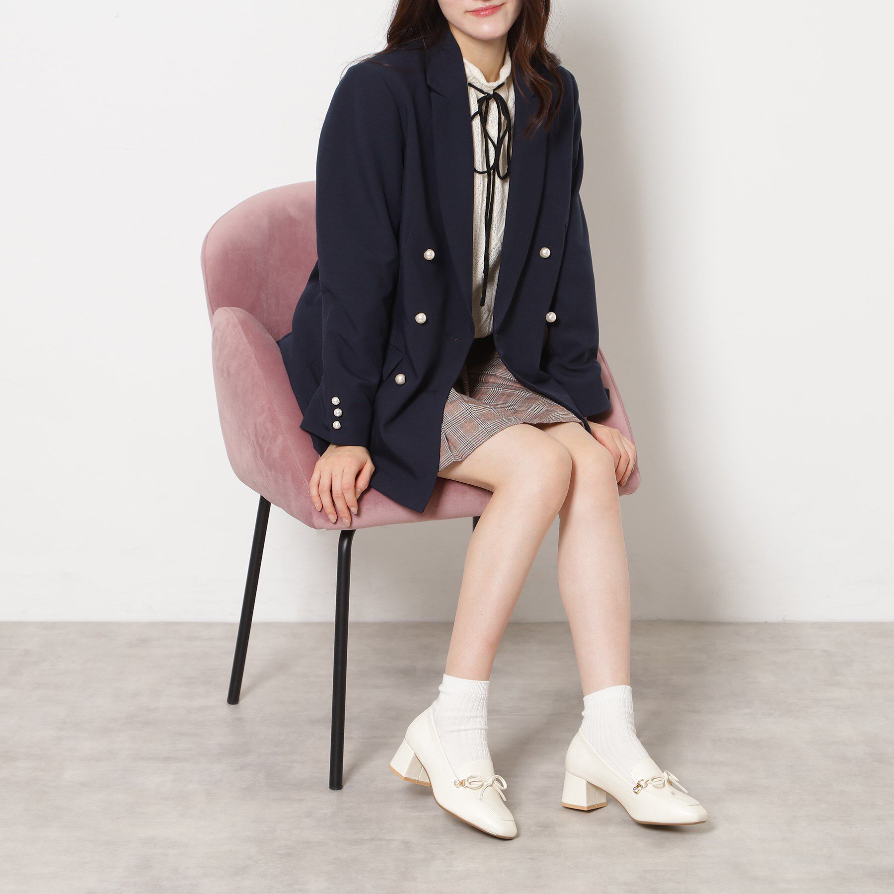 ESPERANZA「ビジュー付リボンローファー」|パンプス|