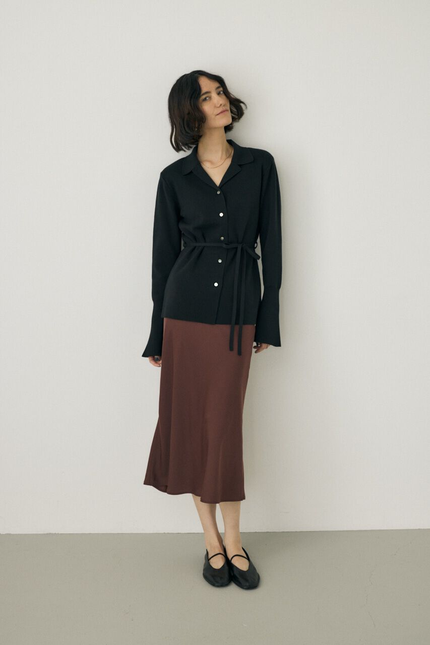 MOUSSY「サテンミディスカート　リサイクルポリエステル&times;レーヨン素材」|スカート|BRN