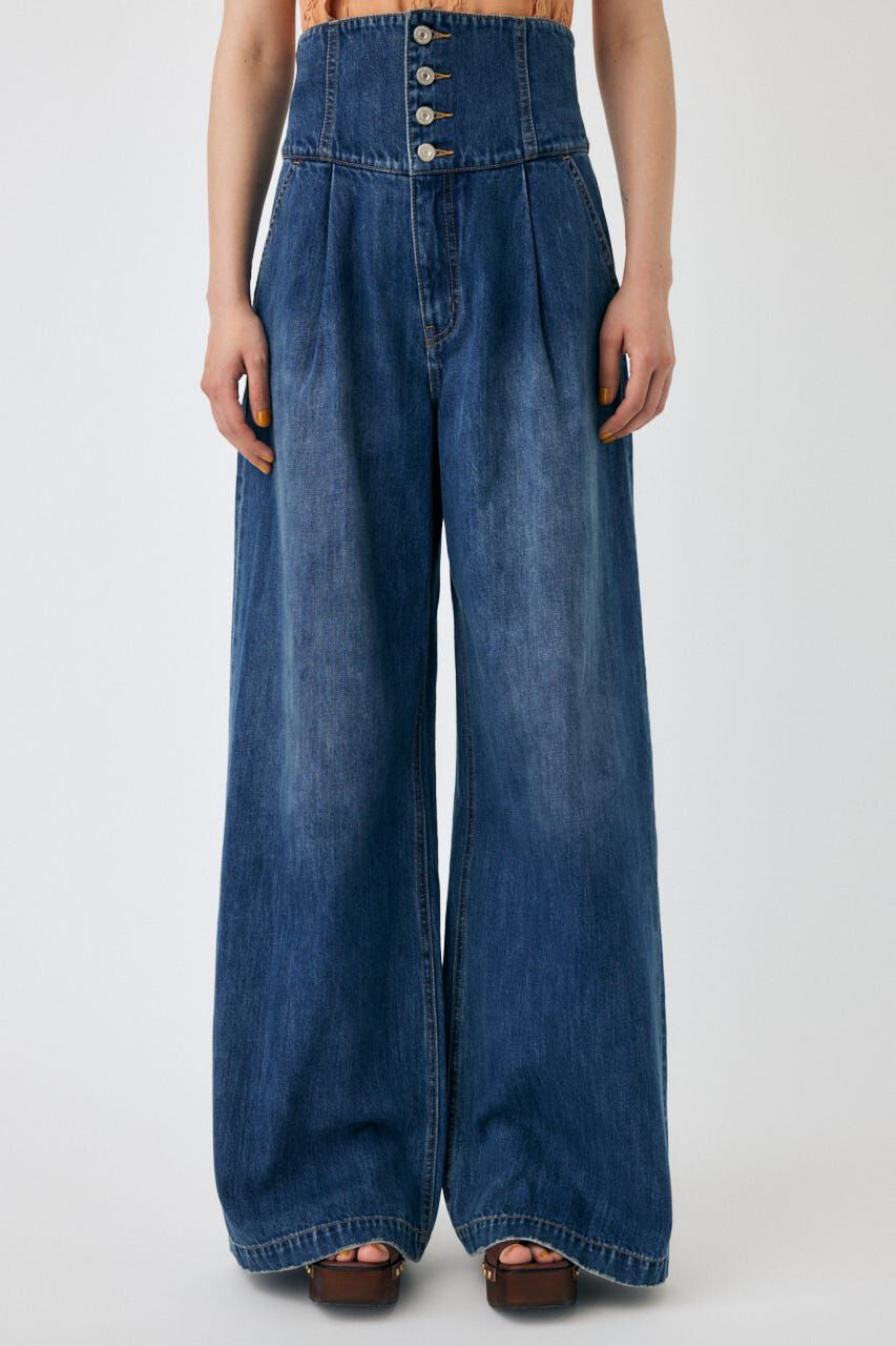 MOUSSY「CORSET DESIGN バギー デニム」|デニム|