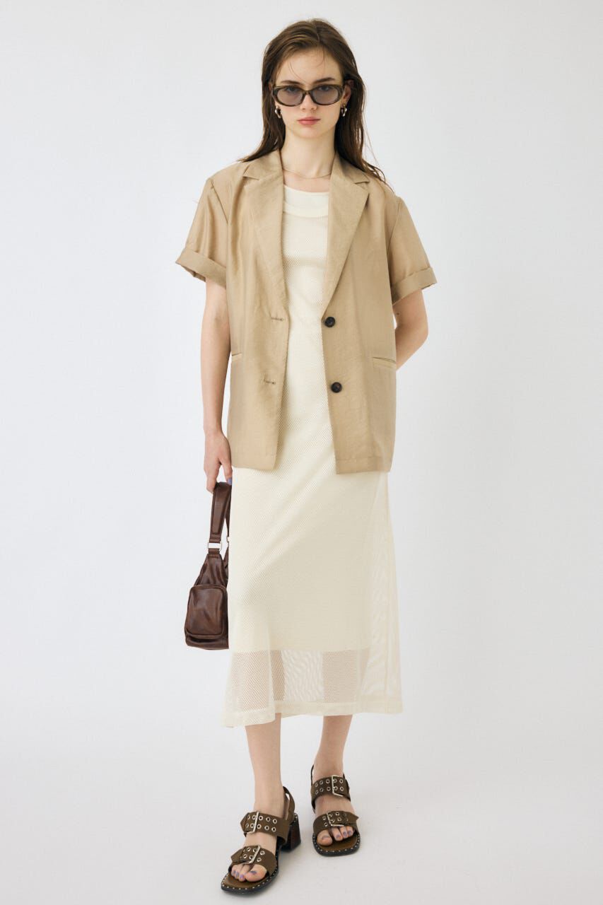 MOUSSY「MESH LAYERED ドレス」|ワンピース|O/WHT1