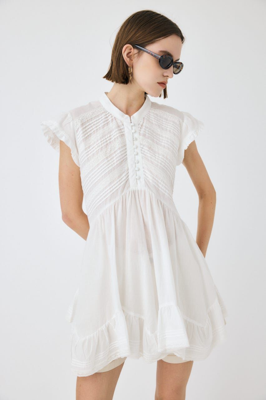 MOUSSY「LACY FRILL チュニック」|チュニック|WHT