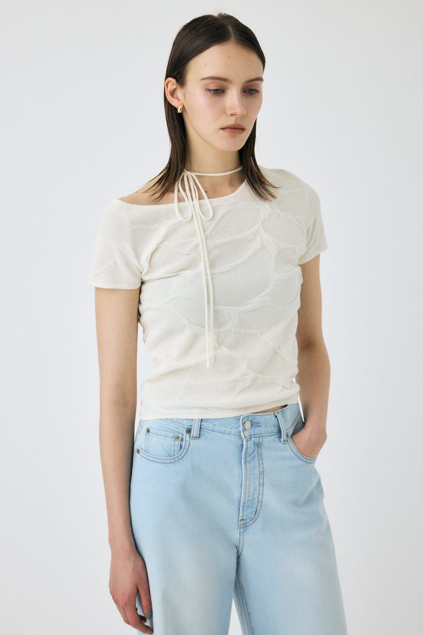 MOUSSY「NECK STRAP ジャガード TEE」|ニット・セーター|