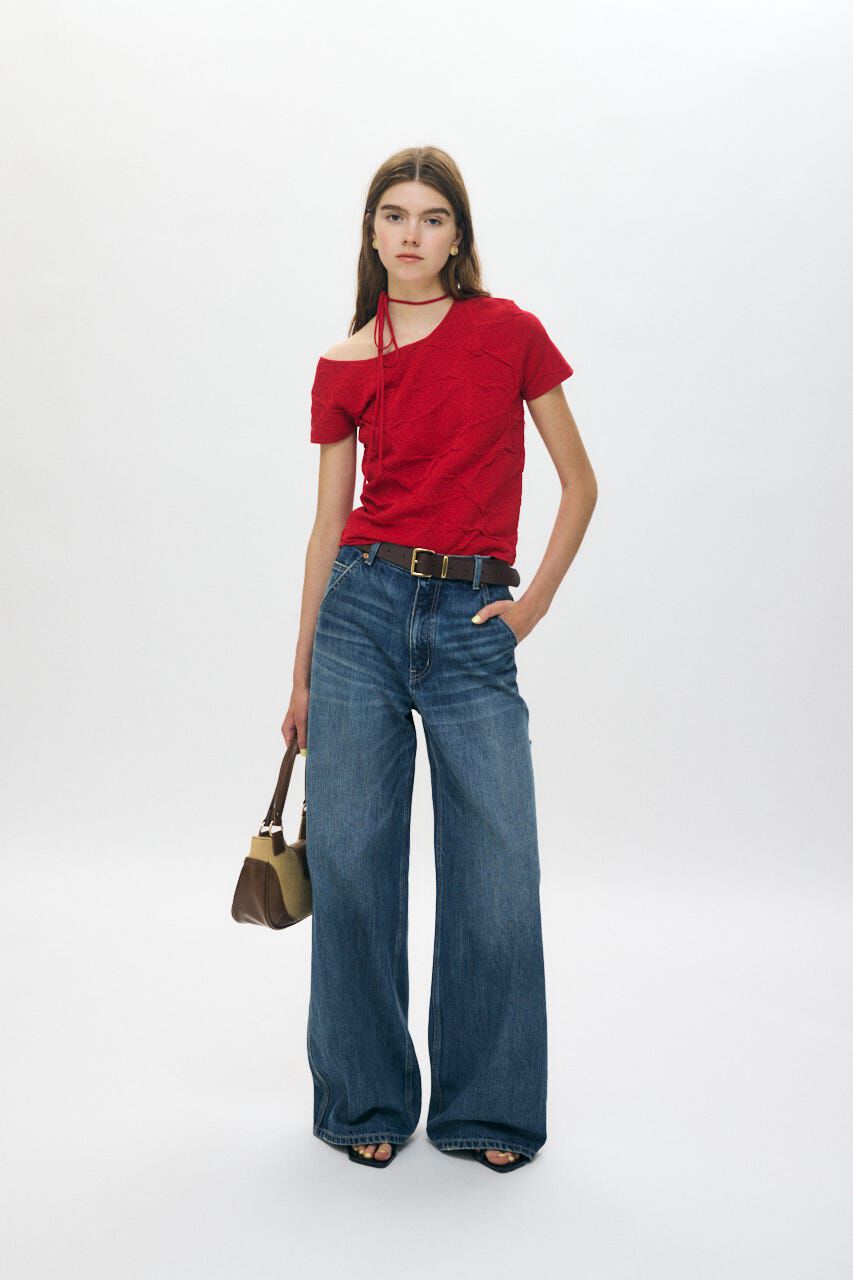 MOUSSY「NECK STRAP ジャガード TEE」|ニット・セーター|