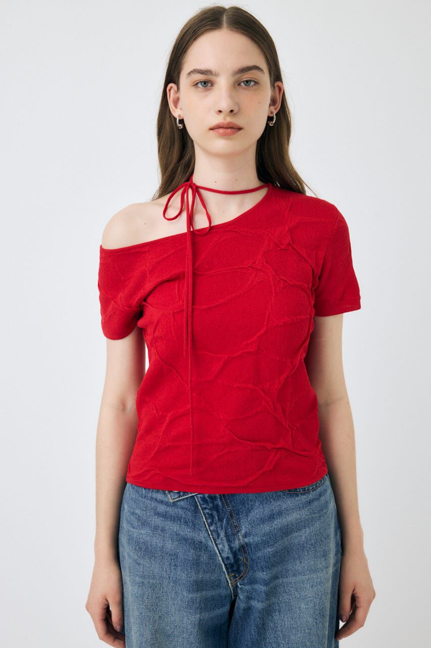 MOUSSY「NECK STRAP ジャガード TEE」|ニット・セーター|