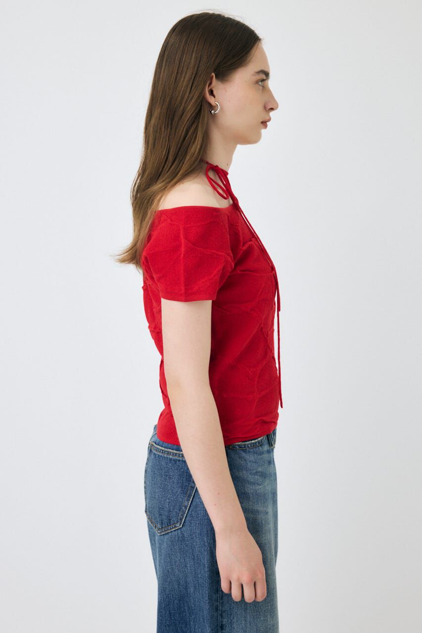 MOUSSY「NECK STRAP ジャガード TEE」|ニット・セーター|