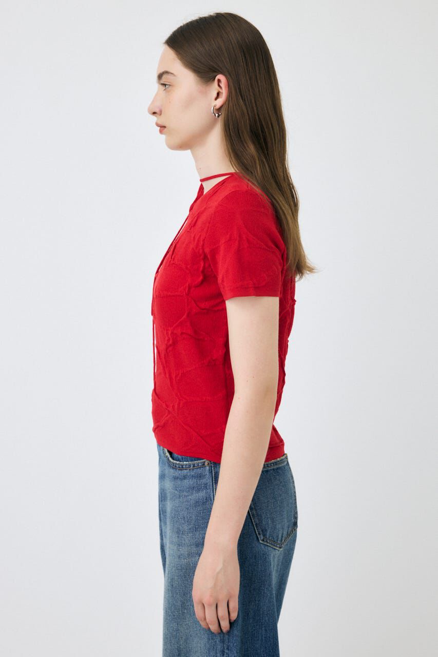 MOUSSY「NECK STRAP ジャガード TEE」|ニット・セーター|