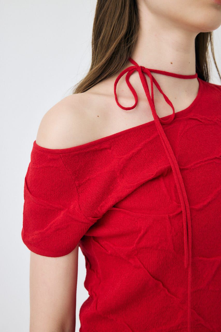 MOUSSY「NECK STRAP ジャガード TEE」|ニット・セーター|