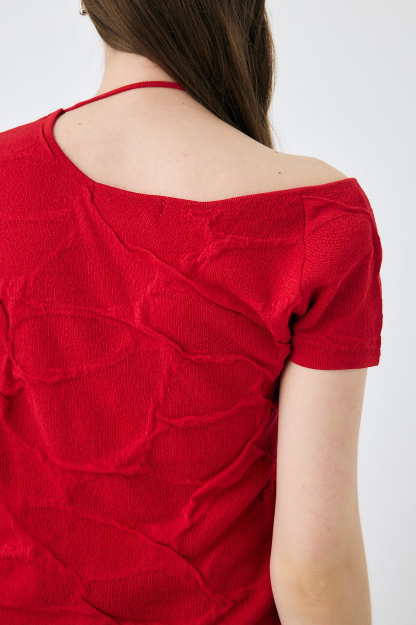 MOUSSY「NECK STRAP ジャガード TEE」|ニット・セーター|