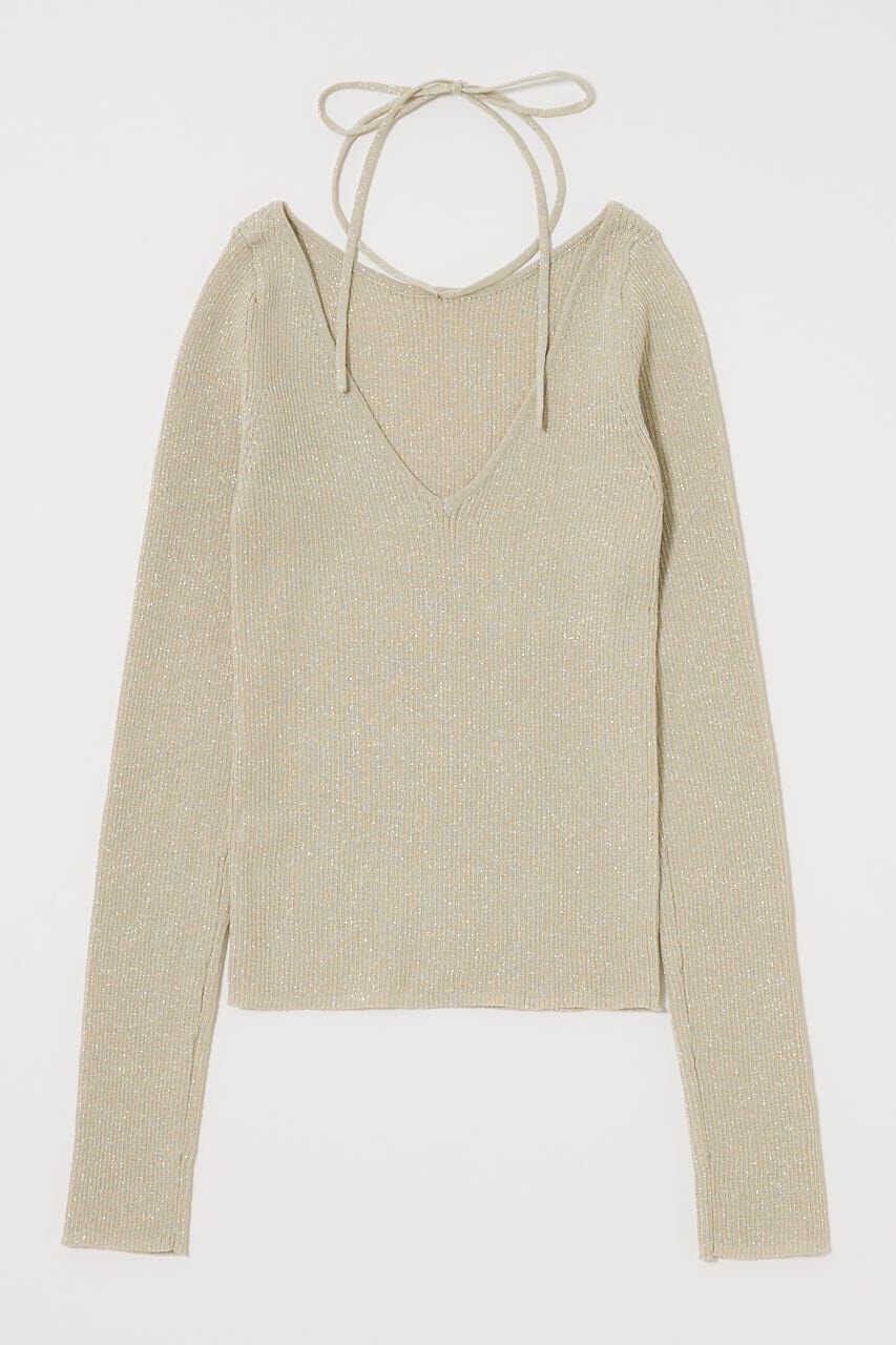 MOUSSY「GLITTER TIE KNIT トップス」|ニット・セーター|