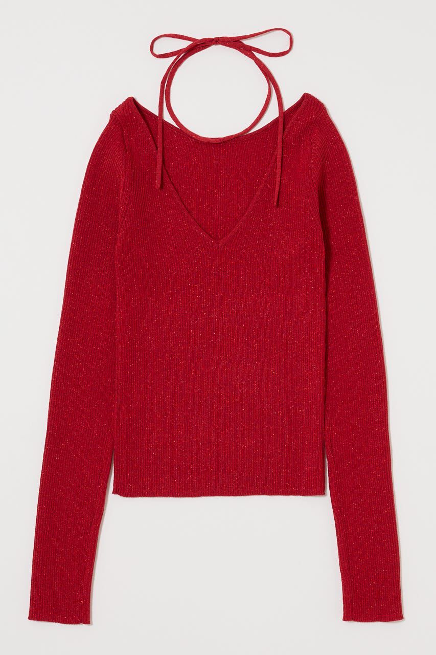 MOUSSY「GLITTER TIE KNIT トップス」|ニット・セーター|