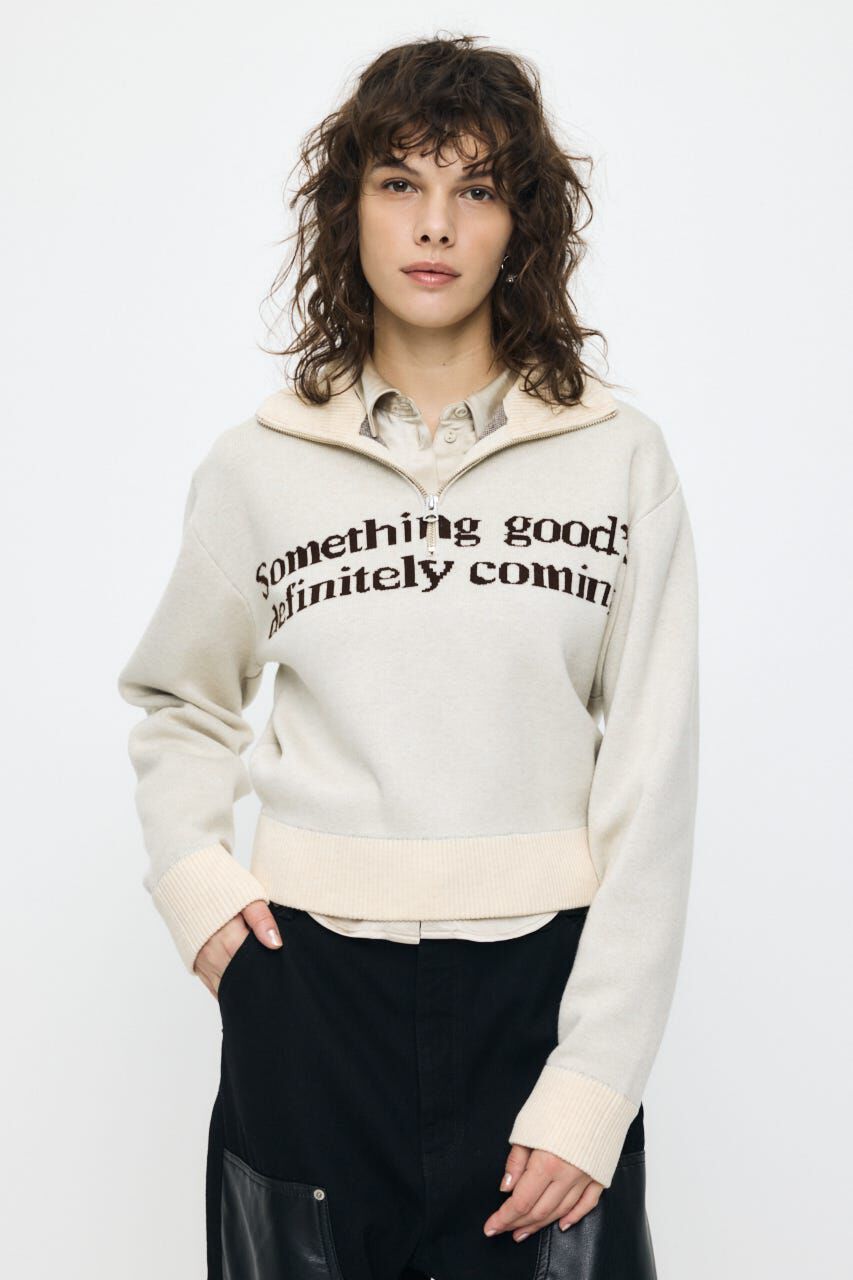 MOUSSY「LETTERED HALF ZIPセーター」|ニット・セーター|