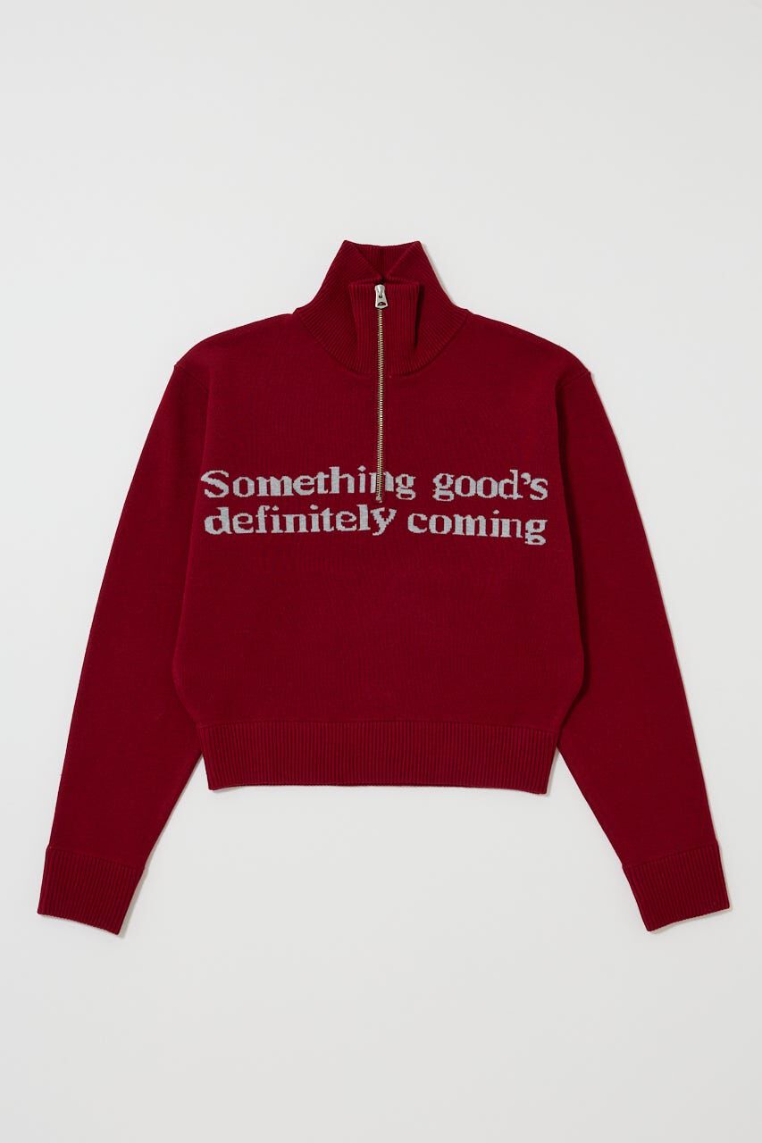 MOUSSY「LETTERED HALF ZIPセーター」|ニット・セーター|