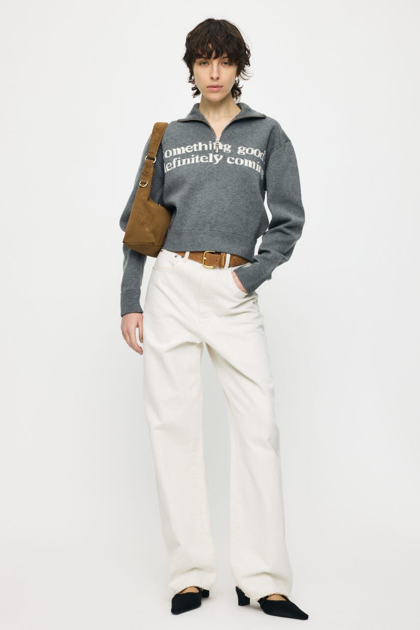 MOUSSY「LETTERED HALF ZIPセーター」|ニット・セーター|