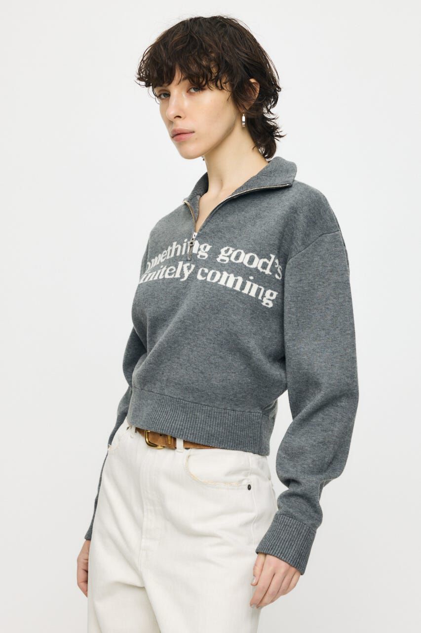 MOUSSY「LETTERED HALF ZIPセーター」|ニット・セーター|