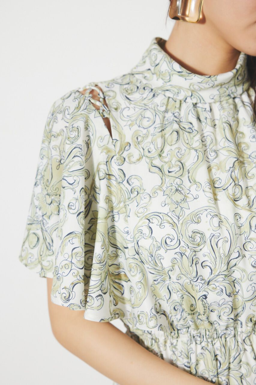 rienda「スリットショルダーフレアSLV OP」|ワンピース|