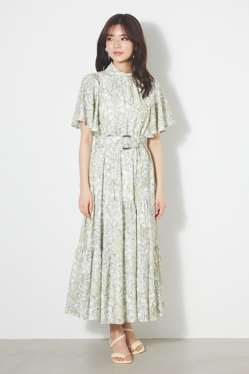 rienda「スリットショルダーフレアSLV OP」|ワンピース|