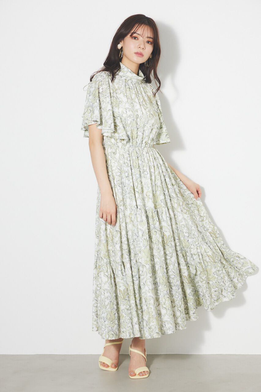 rienda「スリットショルダーフレアSLV OP」|ワンピース|