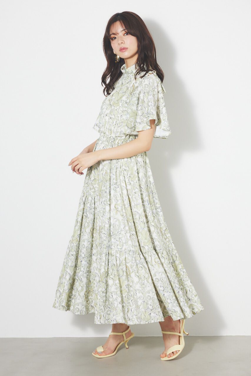 rienda「スリットショルダーフレアSLV OP」|ワンピース|