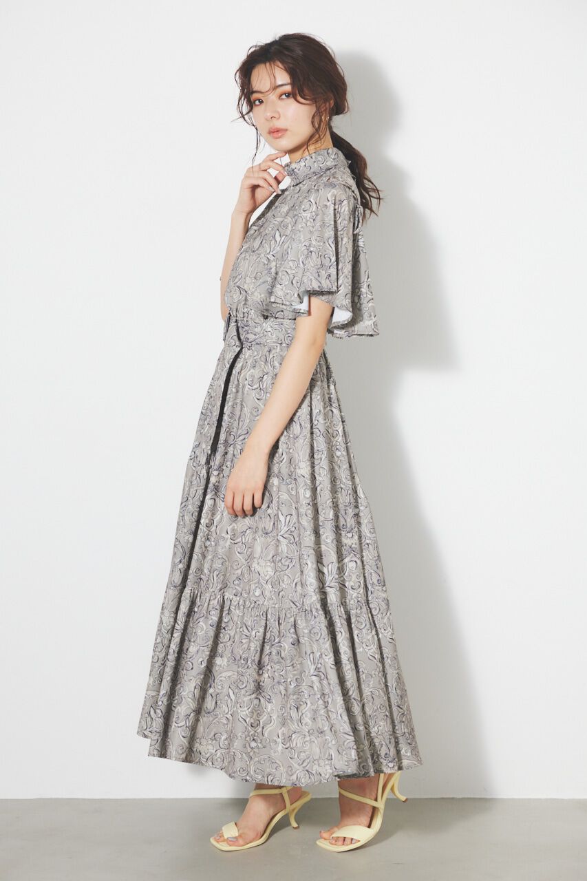 rienda「スリットショルダーフレアSLV OP」|ワンピース|