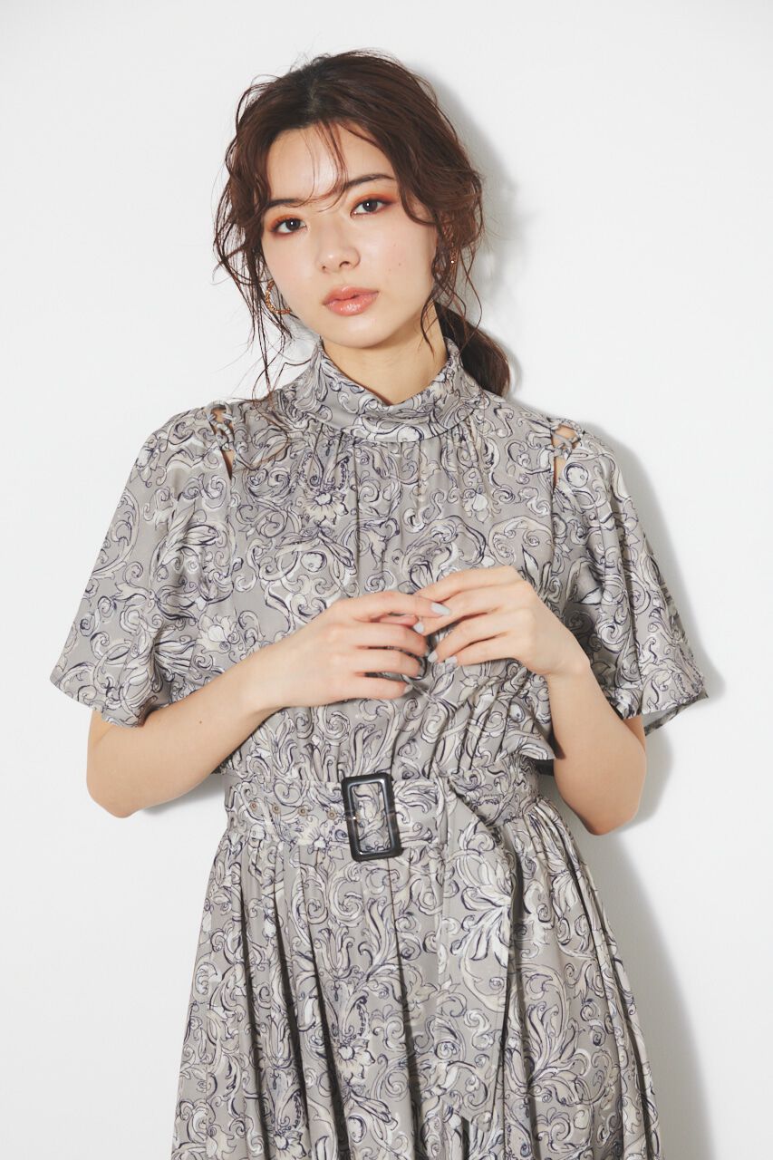 rienda「スリットショルダーフレアSLV OP」|ワンピース|