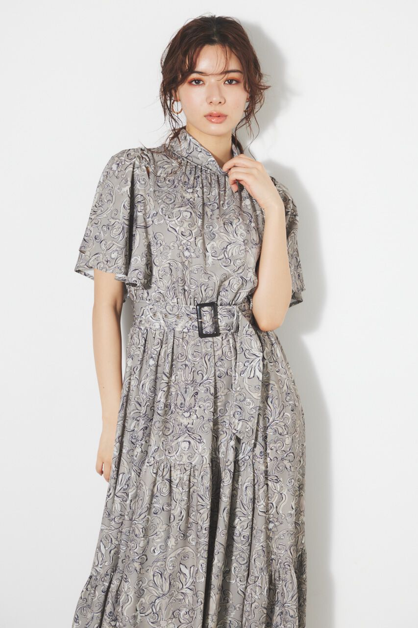 rienda「スリットショルダーフレアSLV OP」|ワンピース|